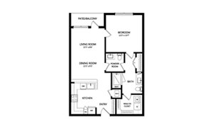 1 bed, 1.5 baths, 781 sqft, $1,891