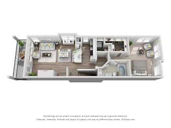 1 bed, 1 bath, 941 sqft, $1,203