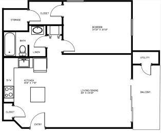 1 bed, 1 bath, 707 sqft, $1,722