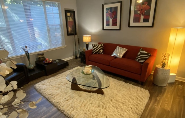 Edgewater Vista Apartments, Decatur Georgia, living room with patio access