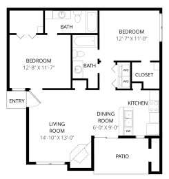 2 beds, 2 baths, 925 sqft, $1,270