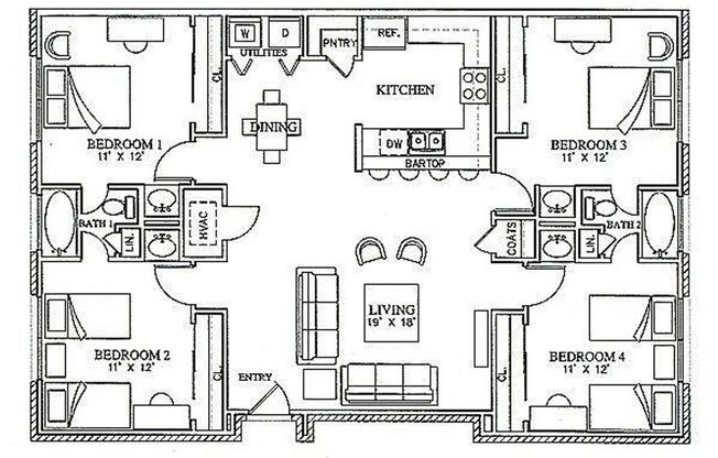 4 beds, 3 baths, 1,460 sqft, $3,795, Unit #301