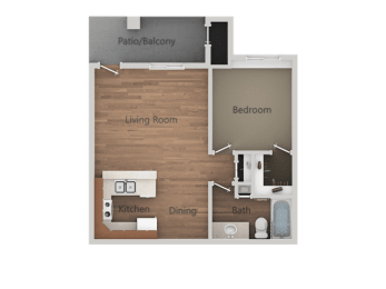 1 bed, 1 bath, 635 sqft, $969