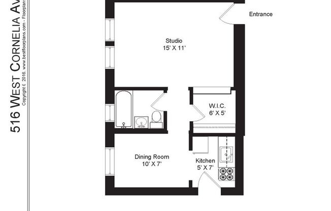 Studio, 1 bath, 435 sqft, $1,595, Unit 516-318