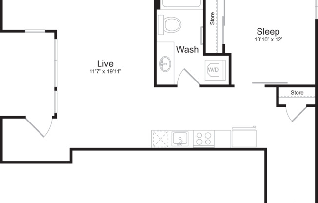 1 bed, 1 bath, 878 sqft, $2,395, Unit 109