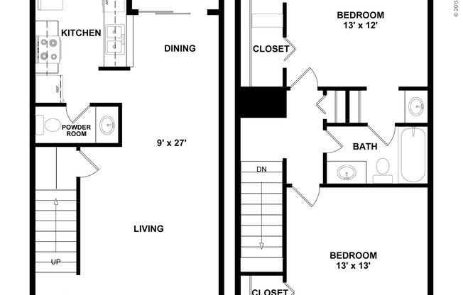 2 beds, 1.5 baths, 1,064 sqft, $1,515