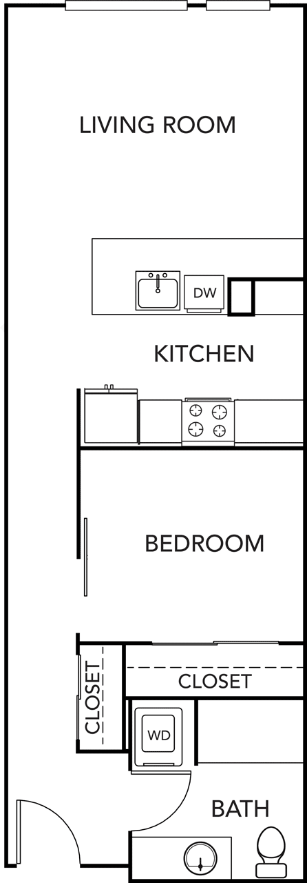 1 bed, 1 bath, 635 sqft, $1,745, Unit 206