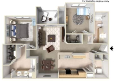 2 beds, 2 baths, 1,075 sqft, $1,385