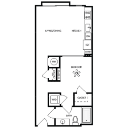 1 bed, 1 bath, 630 sqft, $1,562