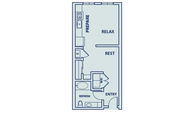 Studio, 1 bath, 510 sqft, $1,349, Unit 201