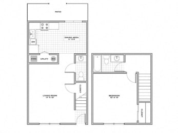 1 bed, 1.5 baths, 750 sqft, $1,270