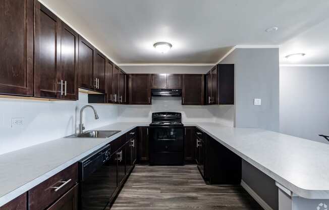 Renovated Kitchen at Woodland Ridge Apartments in Woodridge, IL