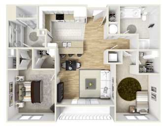 2 beds, 2 baths, 1,105 sqft, $2,432