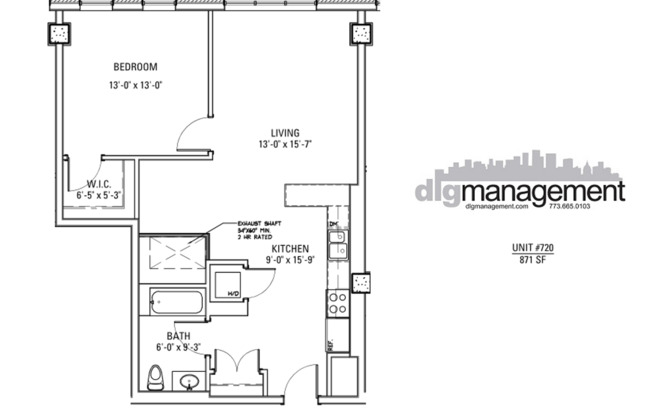 1 bed, 1 bath, 642 sqft, $3,300, Unit 3833-620
