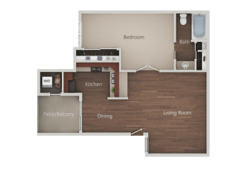 1 bed, 1 bath, 690 sqft, $2,370