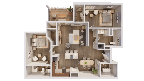 2 beds, 2 baths, 1,216 sqft, $1,508