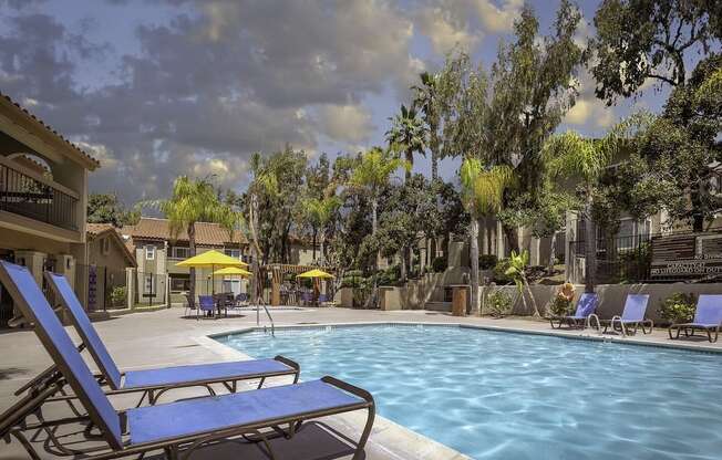 Sparkling Pool at Eucalyptus Grove Apartments, California