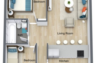 2 beds, 1 bath, 815 sqft, $1,625, Unit 22-Unit 5