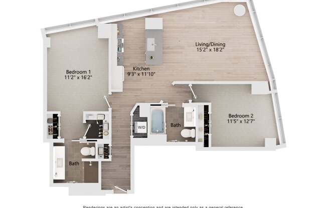 2 beds, 2 baths, 1,128 sqft, $5,053