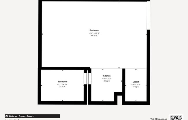 Studio, 1 bath, 275 sqft, $595, Unit 416-05