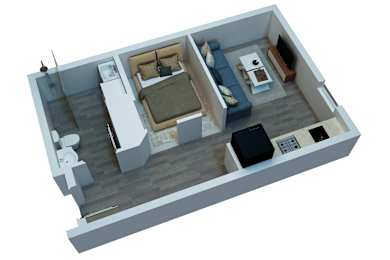 Studio, 1 bath, 460 sqft, $865