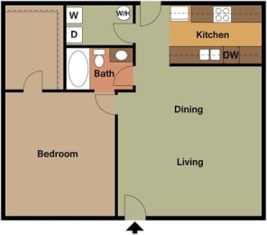 1 bed, 1 bath, 700 sqft, $1,284