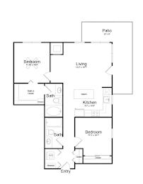 2 beds, 2 baths, 977 sqft, $2,360