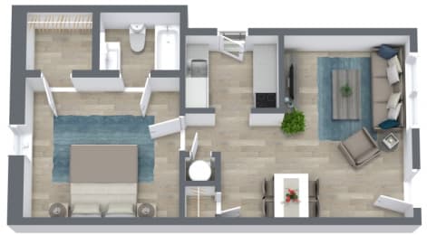 1 bed, 1 bath, 515 sqft, $888