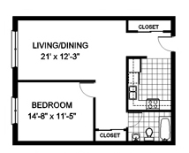 1 bed, 1 bath, 700 sqft, $2,400