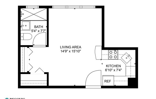 Studio, 1 bath, 311 sqft, $1,450, Unit 209