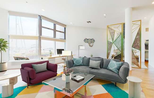 Living Room in Loft  at Esprit Apartments, Marina del Rey, California