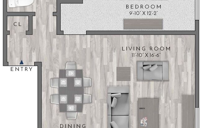 1 bed, 1 bath, 455 sqft, $2,640