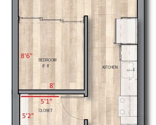 1 bed, 1 bath, 552 sqft, $2,025, Unit Unit 308