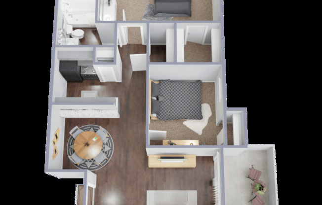 2 beds, 1 bath, 812 sqft, $1,229