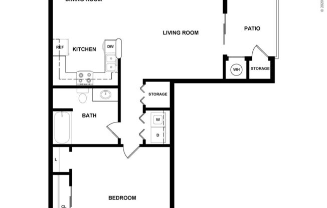 1 bed, 1 bath, 733 sqft, $931