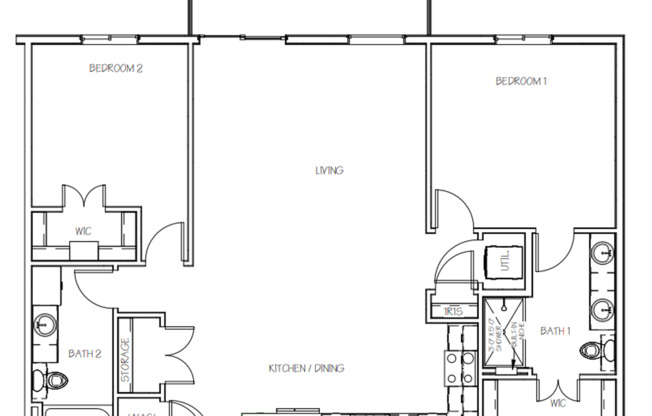 2 beds, 2 baths, 1,001 sqft, $1,945, Unit 205