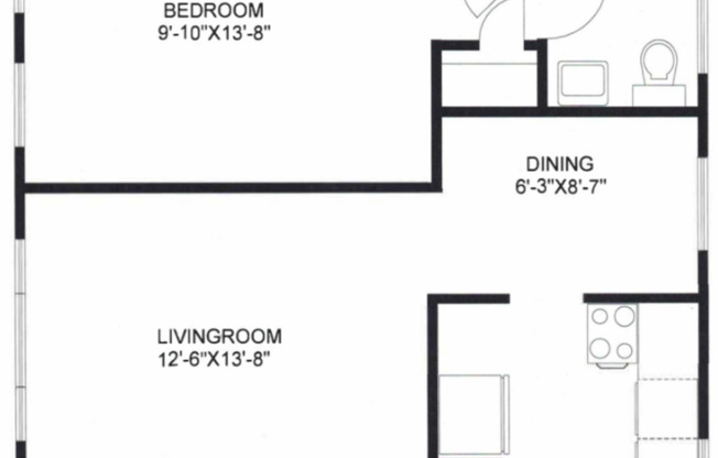 1 bed, 1 bath, 506 sqft, $995, Unit 122C