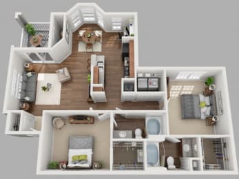 2 beds, 2 baths, 1,147 sqft, $1,600