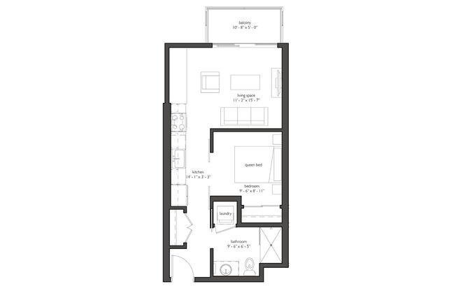 1 bed, 1 bath, 536 sqft, $1,318, Unit 218