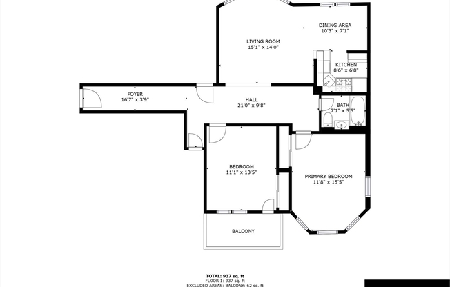 2 beds, 1 bath, 936 sqft, $3,400, Unit 8