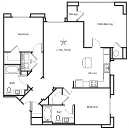 2 beds, 2 baths, 1,117 sqft, $3,150