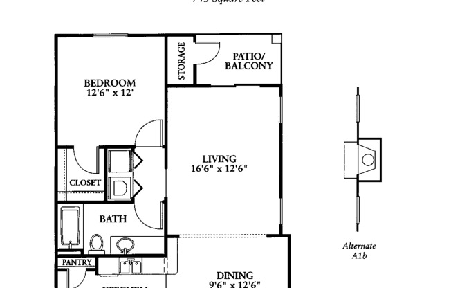 1 bed, 1 bath, 743 sqft, $1,135, Unit 1022