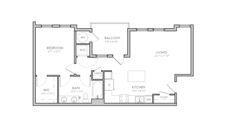 1 bed, 1 bath, 798 sqft, $1,670