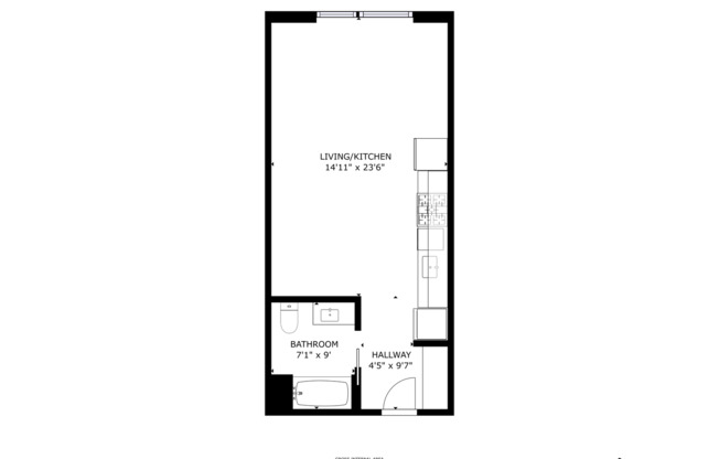 Studio, 1 bath, 460 sqft, $1,850, Unit 318