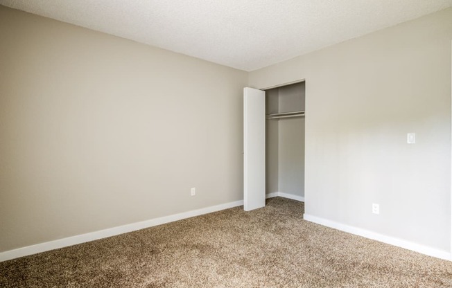 Bedroom with ample closet space