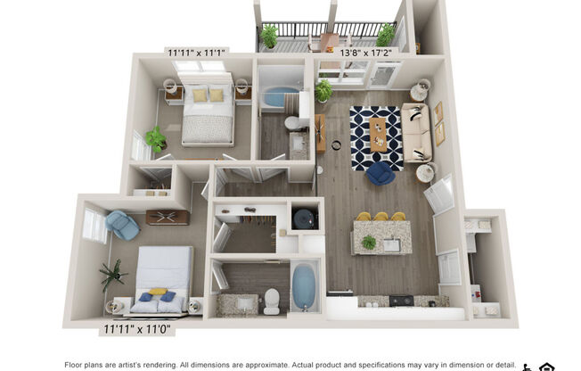 2 beds, 2 baths, 949 sqft, $1,512