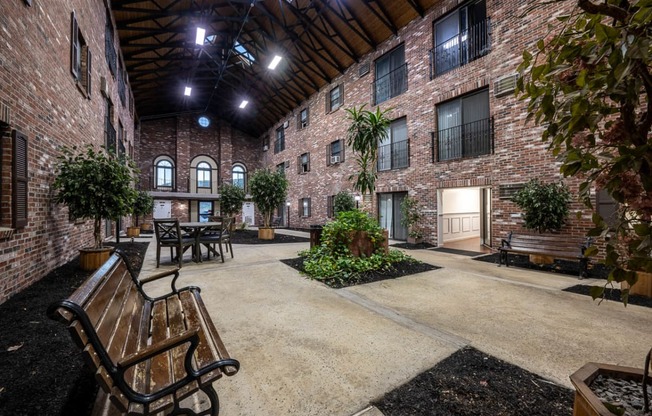 Courtyard with bench