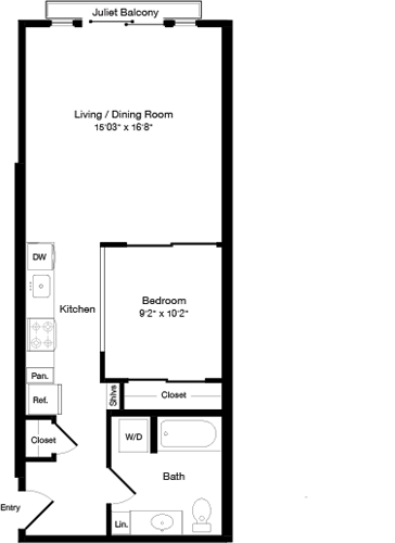 1 bed, 1 bath, 643 sqft, $2,016, Unit 601