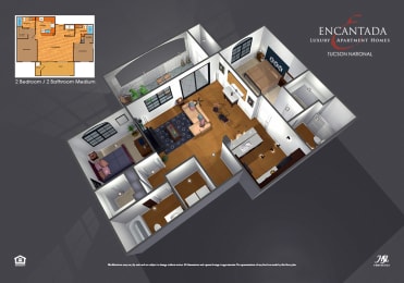 2 beds, 2 baths, 1,258 sqft, $1,769