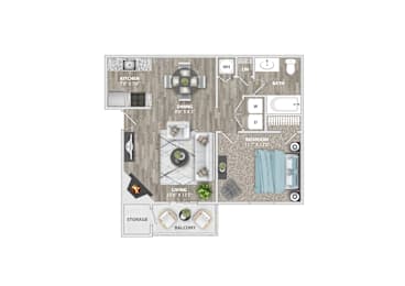 1 bed, 1 bath, 695 sqft, $1,259